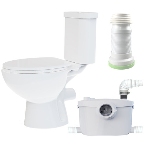 SUPERFLO Macerating Toilet with Waste Disposal and Upflush Toilet